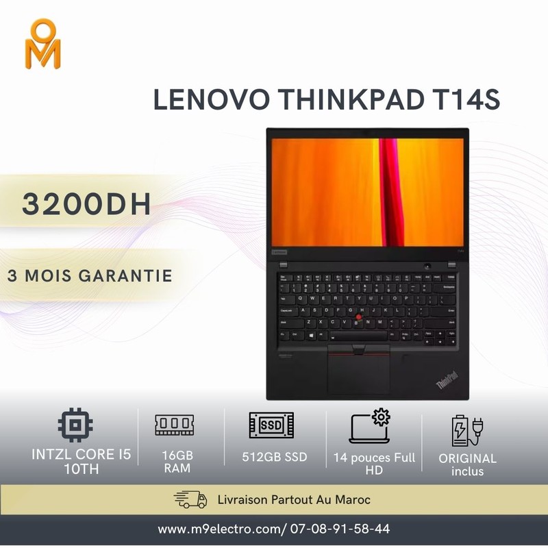 ThinkPad T14s i5 10ᵉ Génération – 16 Go RAM – 512 Go SSD