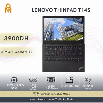 Lenovo ThinkPad T14s – AMD Ryzen 5 PRO 5650U | 16 Go RAM | 256 Go SSD NVMe